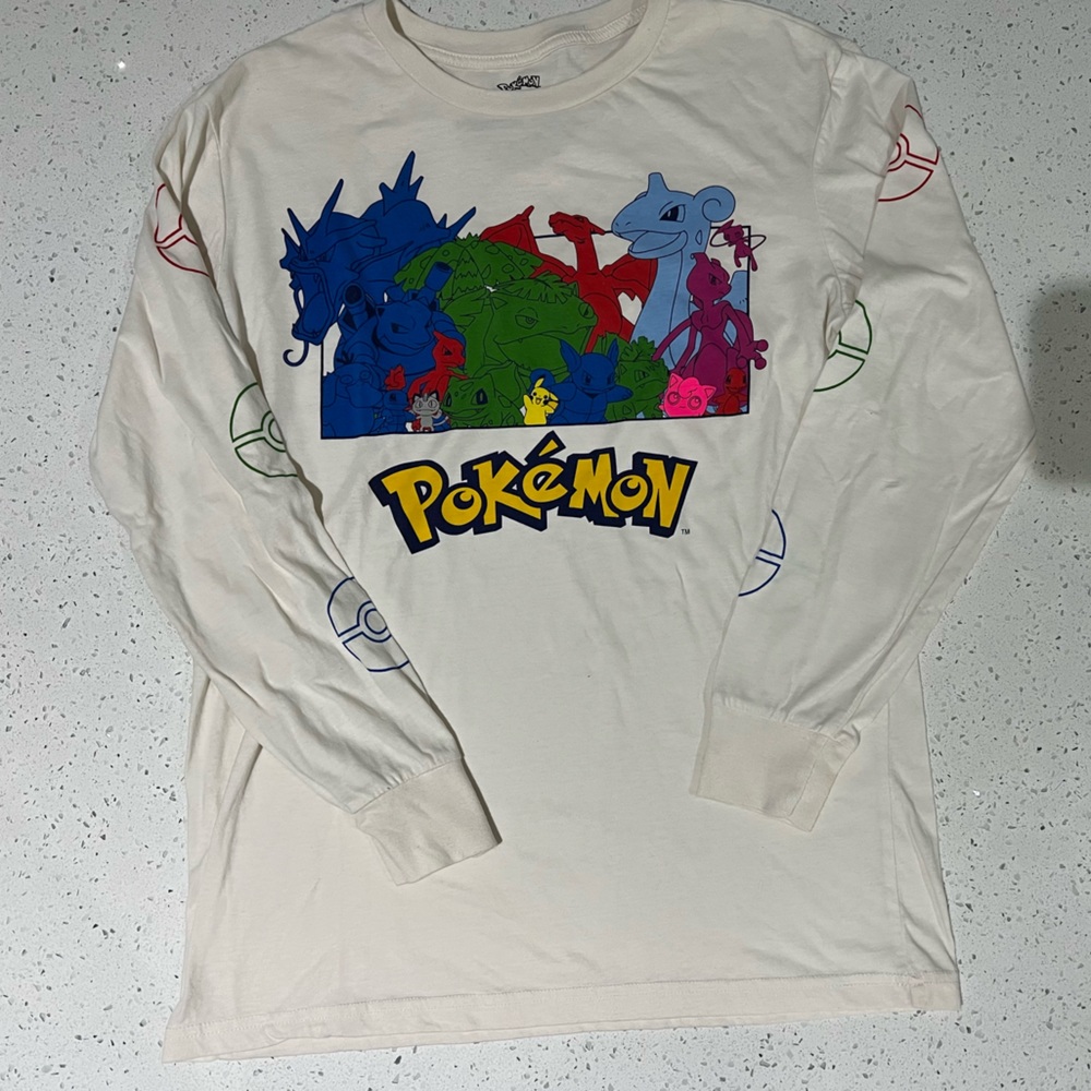 Pokémon white men’s long sleeve | SMALL